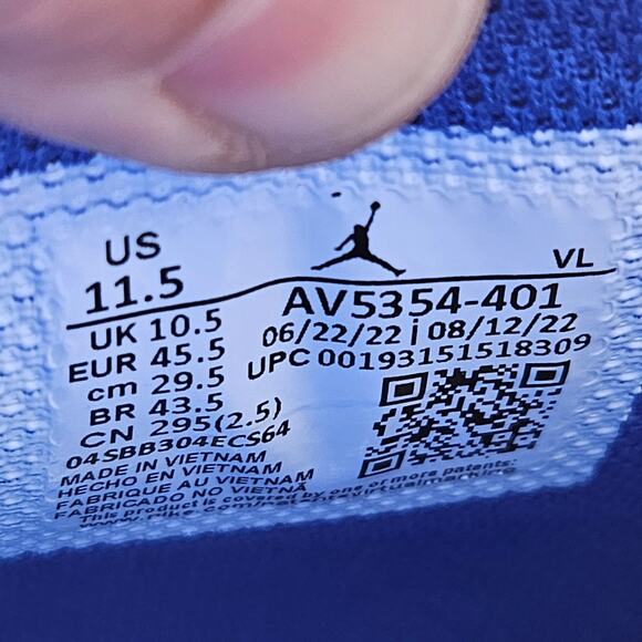 NIKE AIR JORDAN 1 MEN\'S 11.5 RETRO MCS GAME ROYAL BASEBALL CLEATS AV5354-401 main image 3
